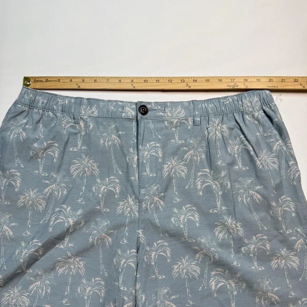 Chubbies‎ Shorts Mens 3XL Blue Palm Tree Beach Print Chino Elastic Waist